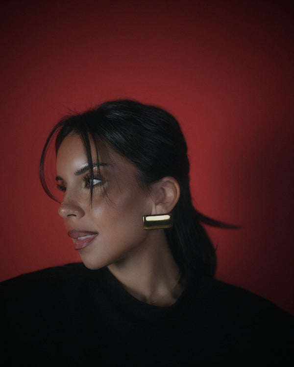 RECTANGULAR EARRINGS - GOLD