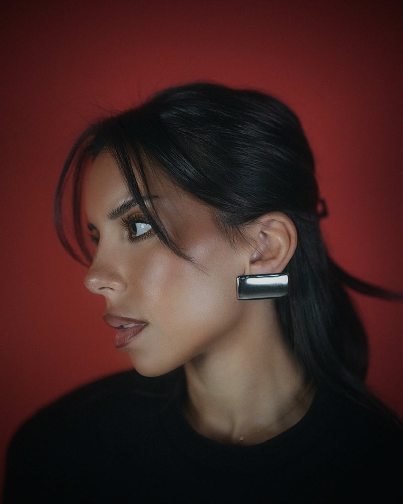 RECTANGULAR EARRINGS - SILVER