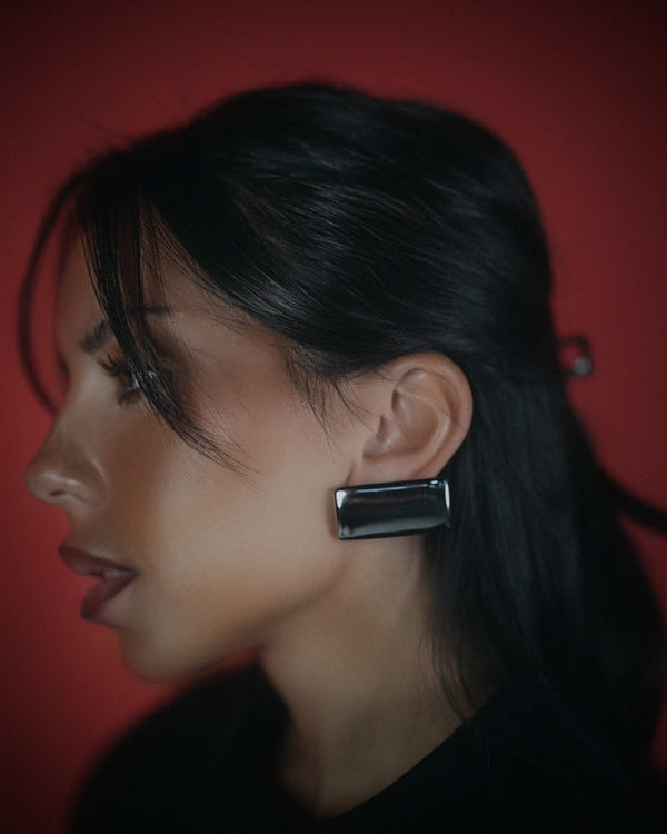 RECTANGULAR EARRINGS - SILVER