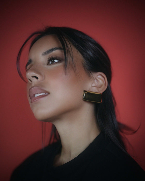 RECTANGULAR EARRINGS - GOLD