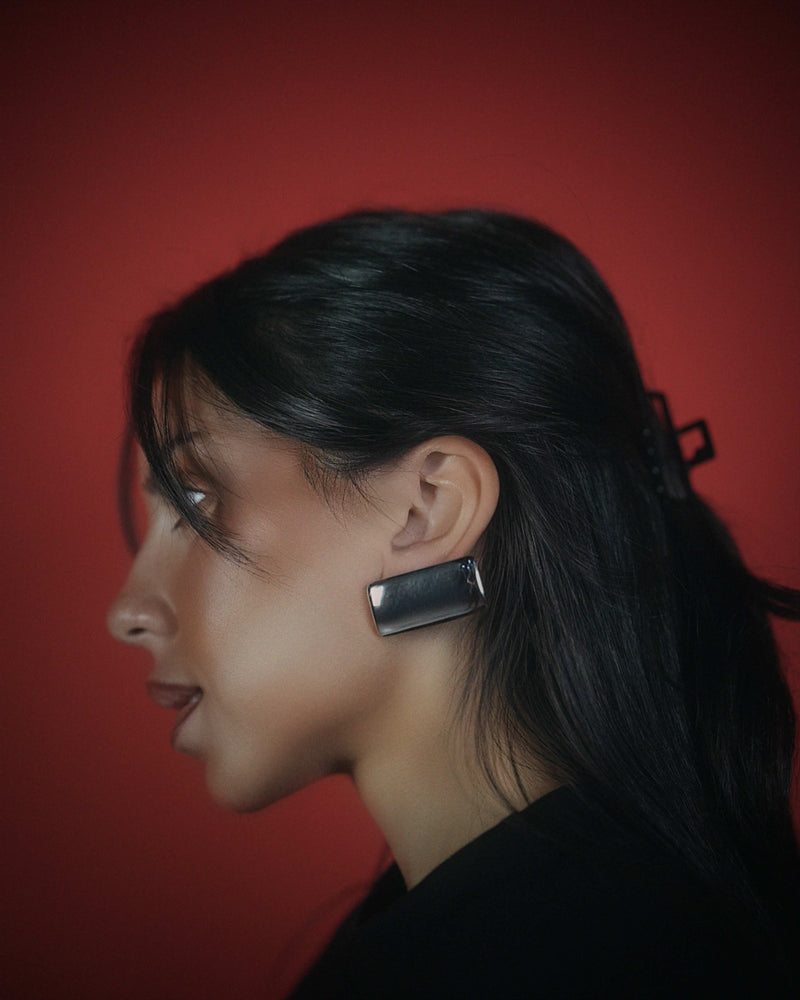 RECTANGULAR EARRINGS - SILVER