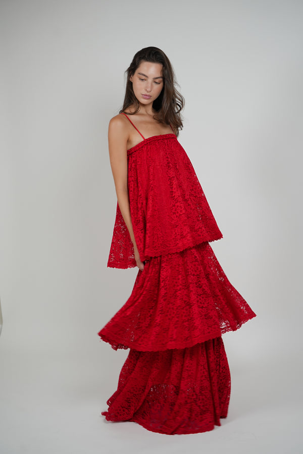 OPHELIA DRESS - RED