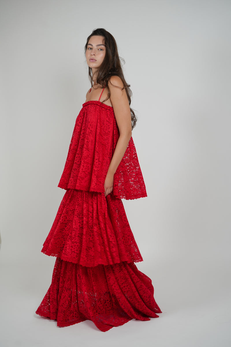OPHELIA DRESS - RED