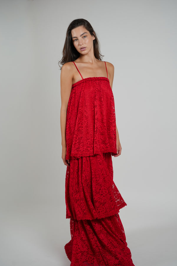 OPHELIA DRESS - RED