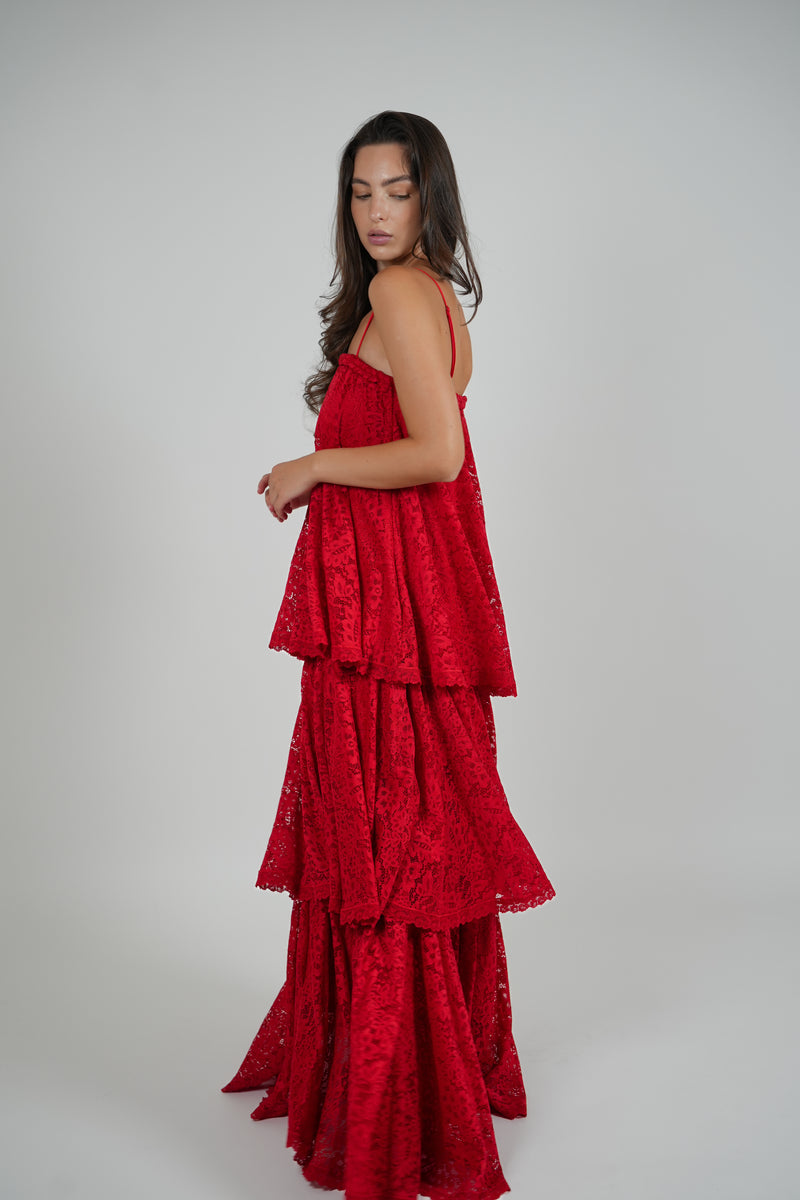 OPHELIA DRESS - RED