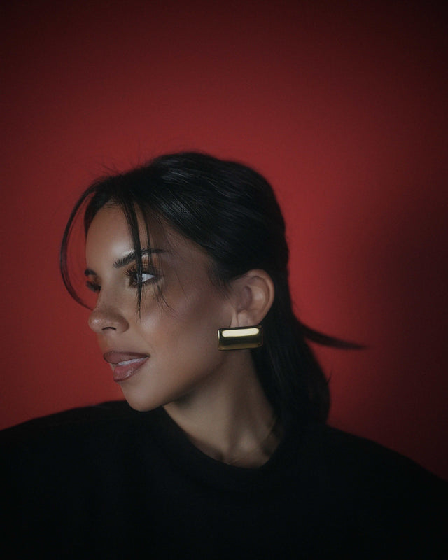 BOUCLES RECTANGLES - GOLD