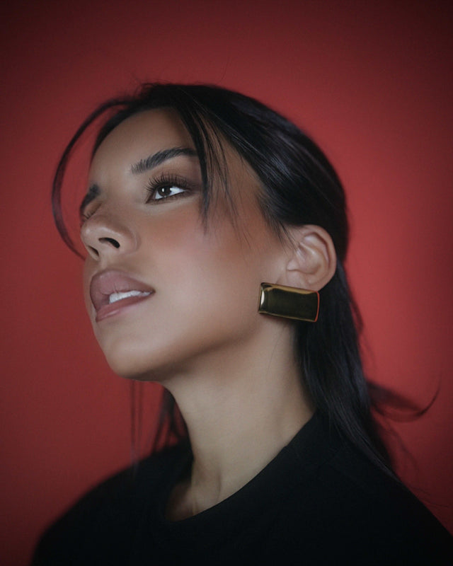 BOUCLES RECTANGLES - GOLD
