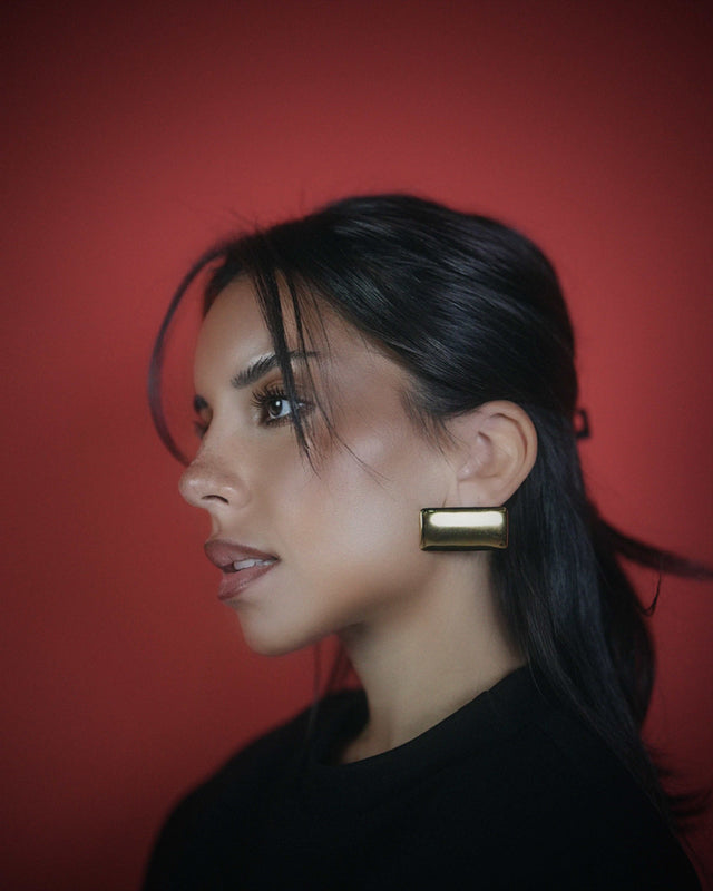 BOUCLES RECTANGLES - GOLD